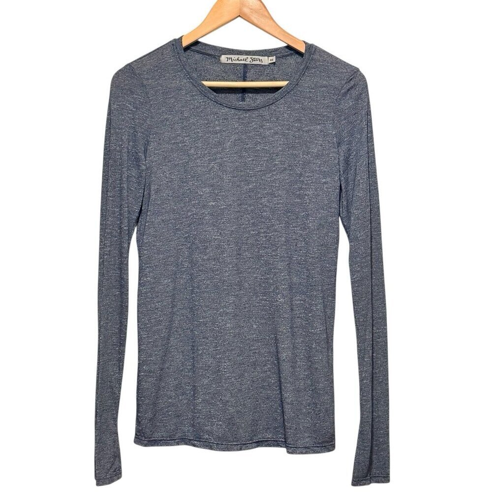 MICHAEL STARS Brooklyn Jersey Blue Casual Womens Crewneck Top One Size / Small - Picture 1 of 8
